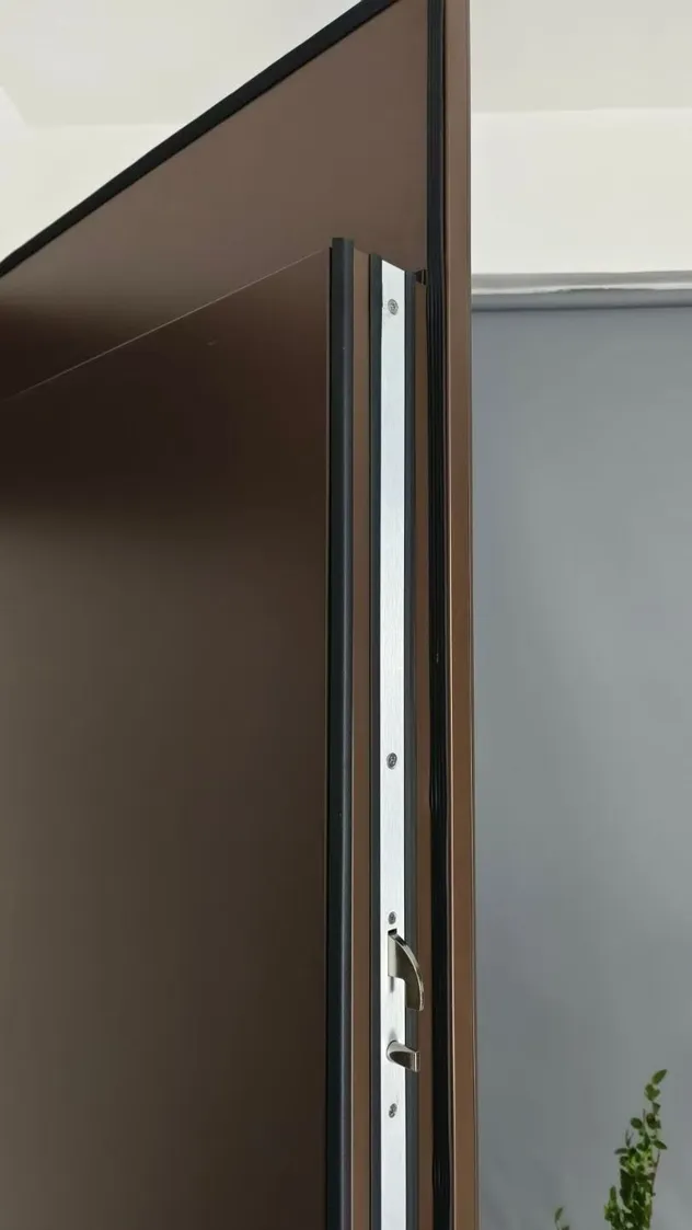 Grade A steel security door with sound insulation – side profile